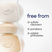 Cream soap bars with 'free from' checklist icons on package
