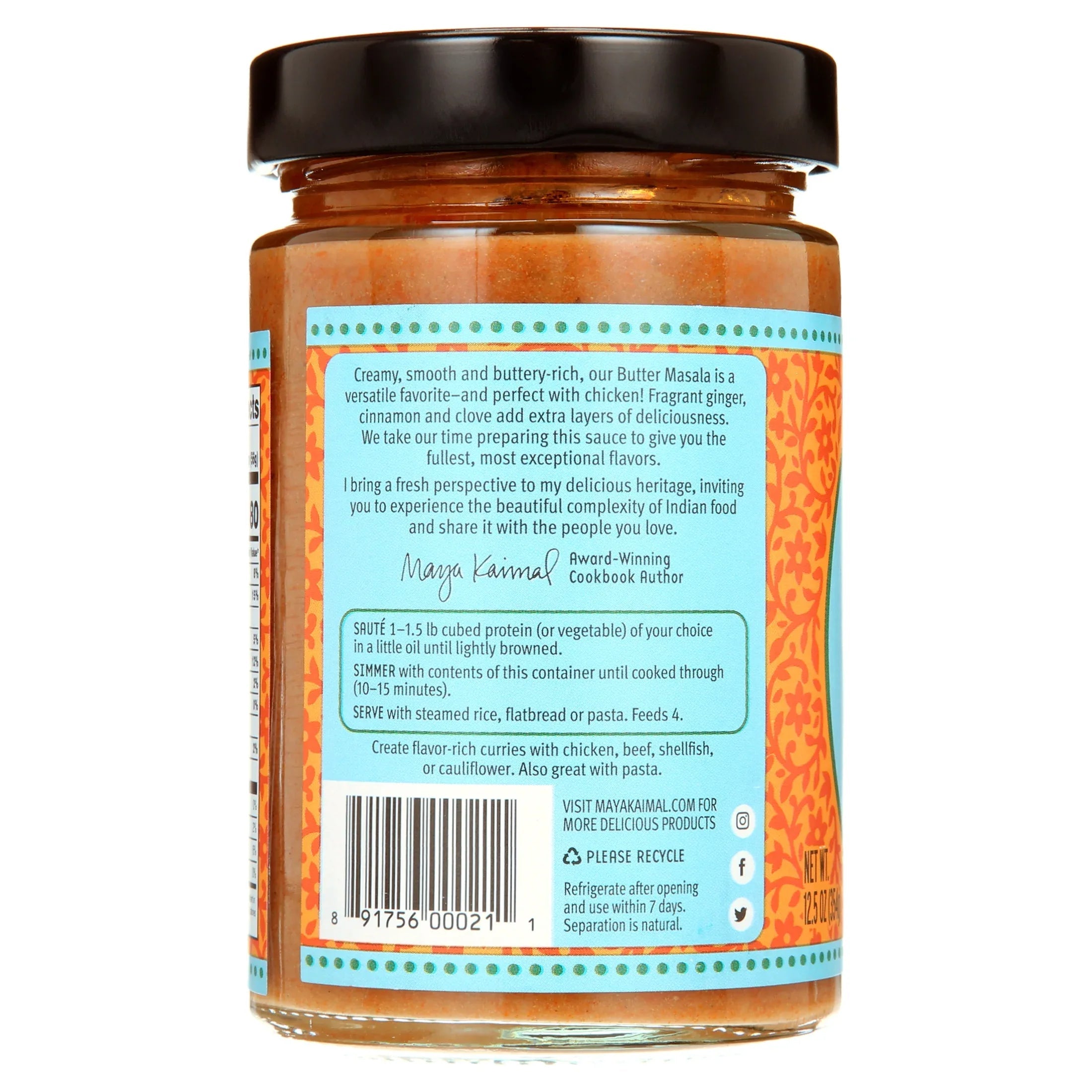Maya Kaimal Butter Masala Simmer Sauce, 12.5 oz