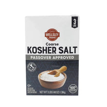 Wellsley Farms coarse kosher salt box, 3 lb, passover approved