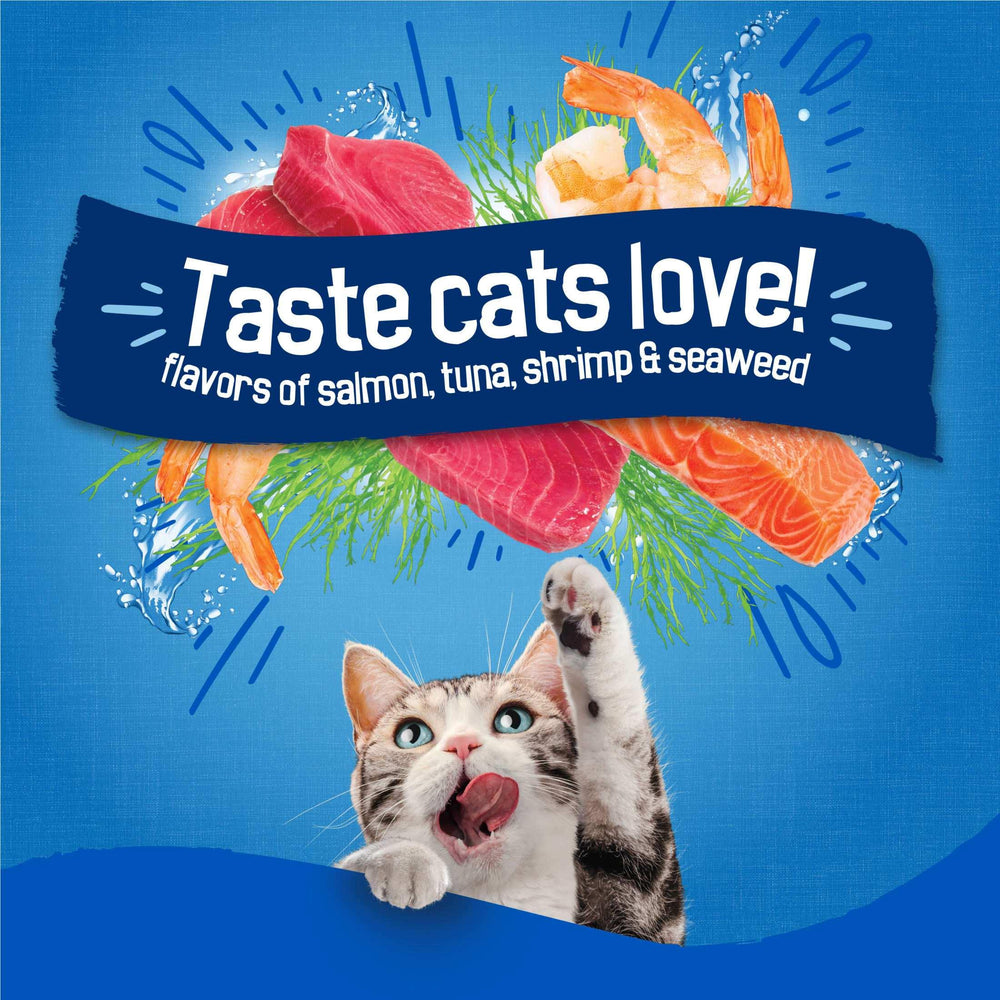 Purina Friskies Dry Cat Food Seafood Sensations with Salmon, Tuna, and Shrimp Flavors, 16 lb Bag - USA MEGA SHOP