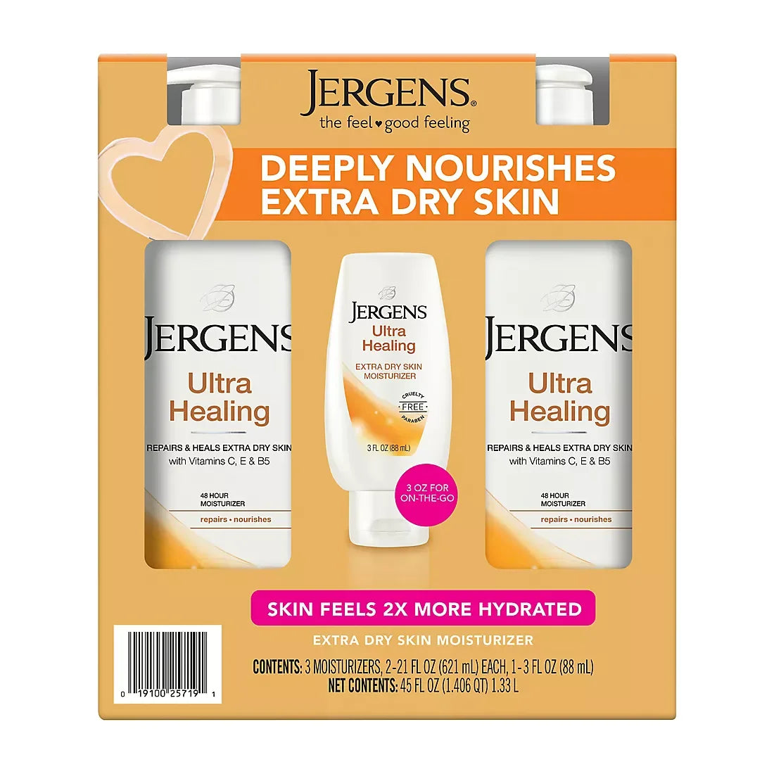 Jergens Ultra Healing Lotion with Bonus Bottle, 3 ct. - USA MEGA SHOP