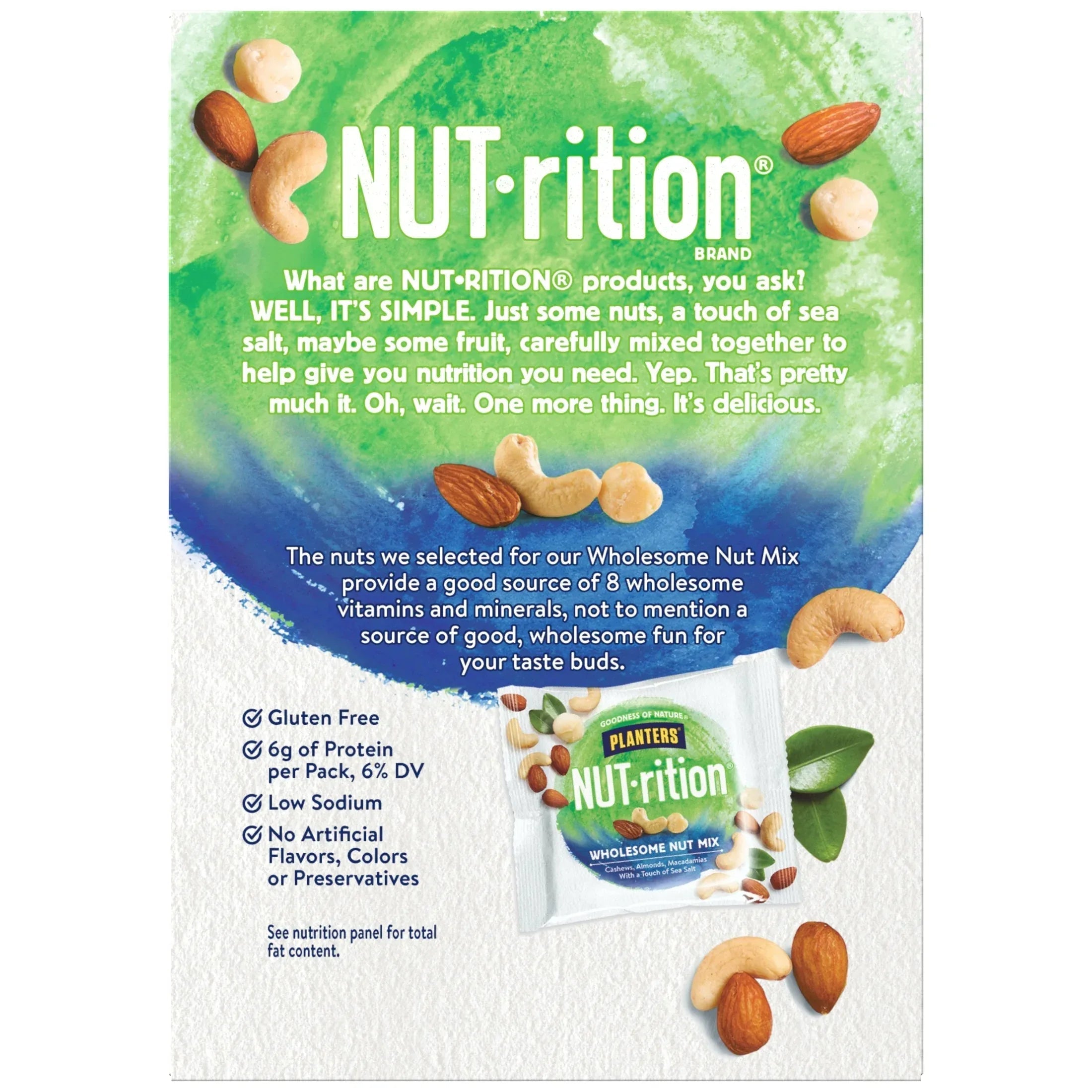 PLANTERS NUT-RITION Wholesome Nut Mix, Mixed Nuts, Plant Based Protein, 7 Count Box