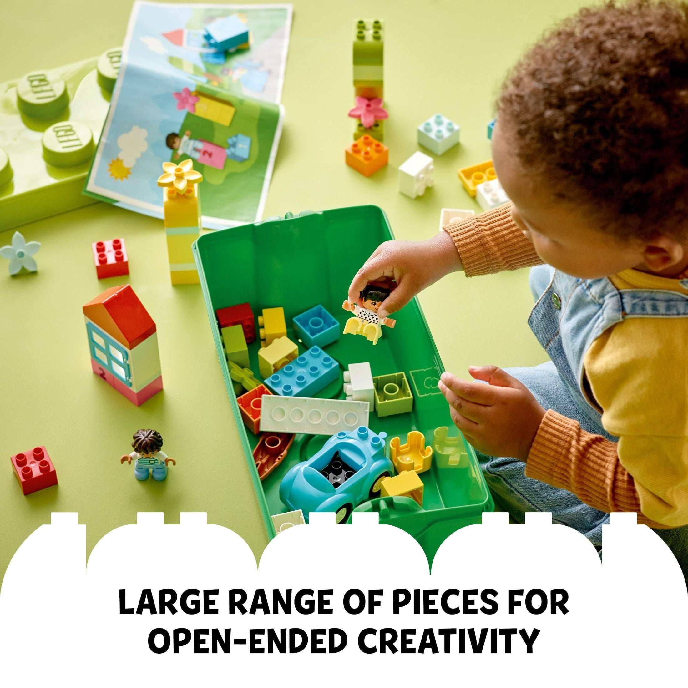 LEGO DUPLO Classic Brick Box Building Set with Storage 10913, Toy Car, Number Bricks and More, Learning Toys for Toddlers, Boys & Girls 18 Months Old - USA MEGA SHOP