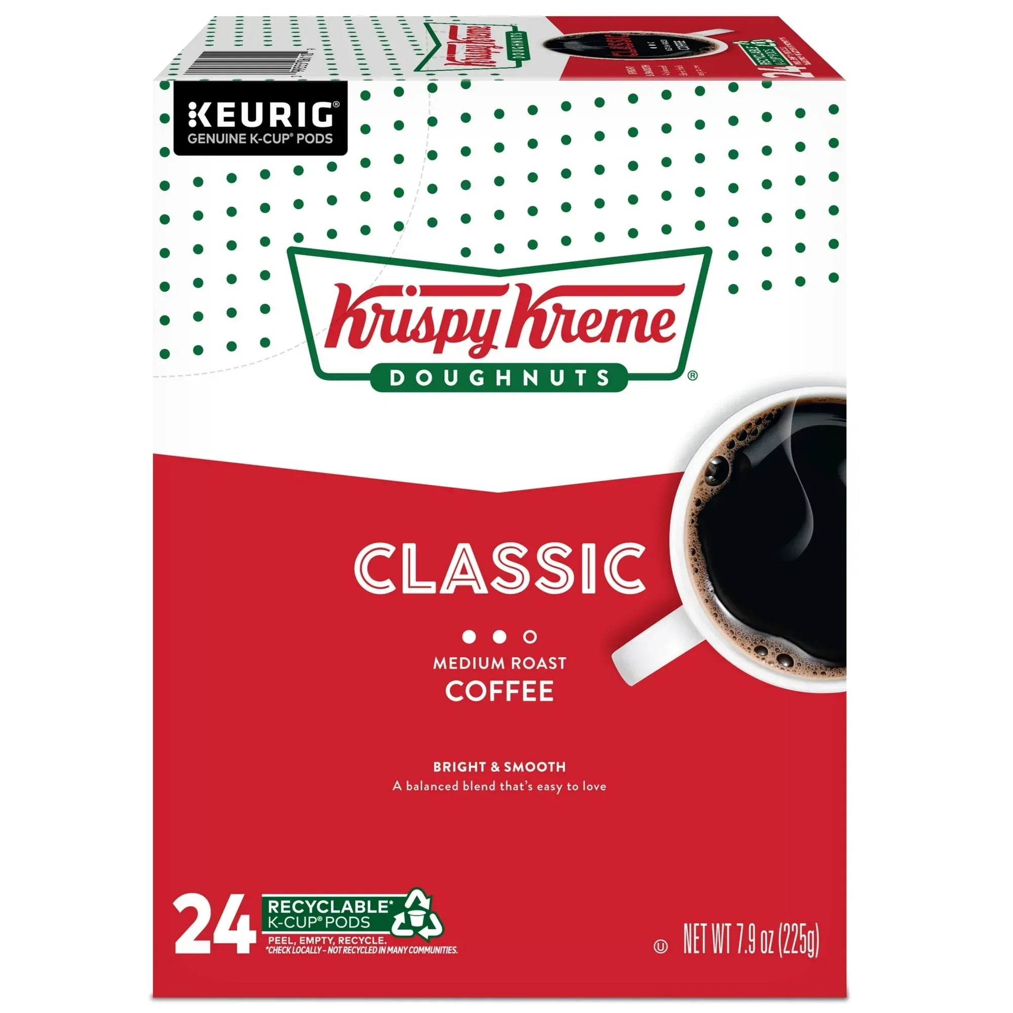 Krispy Kreme Classic Coffee, Medium Roast K-Cup Coffee Pods, 24 Count