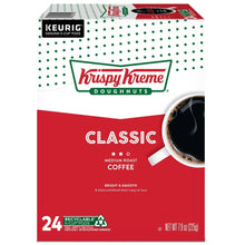 Krispy Kreme Classic medium roast coffee K-Cup pod box with coffee cup graphic