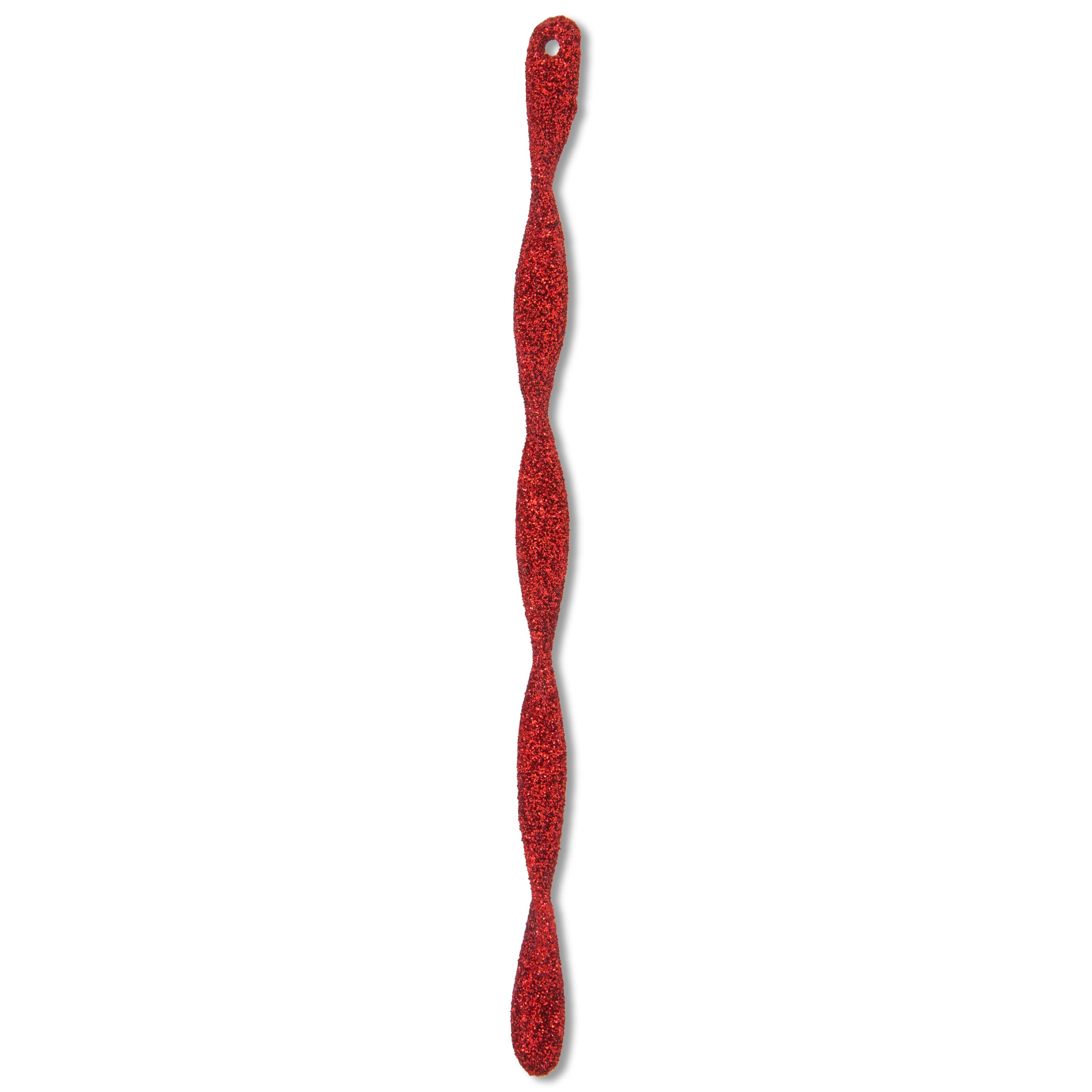 24 Count Red Glitter Icicle Christmas Ornaments, 7 in, by Holiday Time