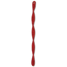 Single red glitter icicle ornament with hanging loop