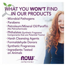 Skincare ingredient standards card listing what you won’t find in products