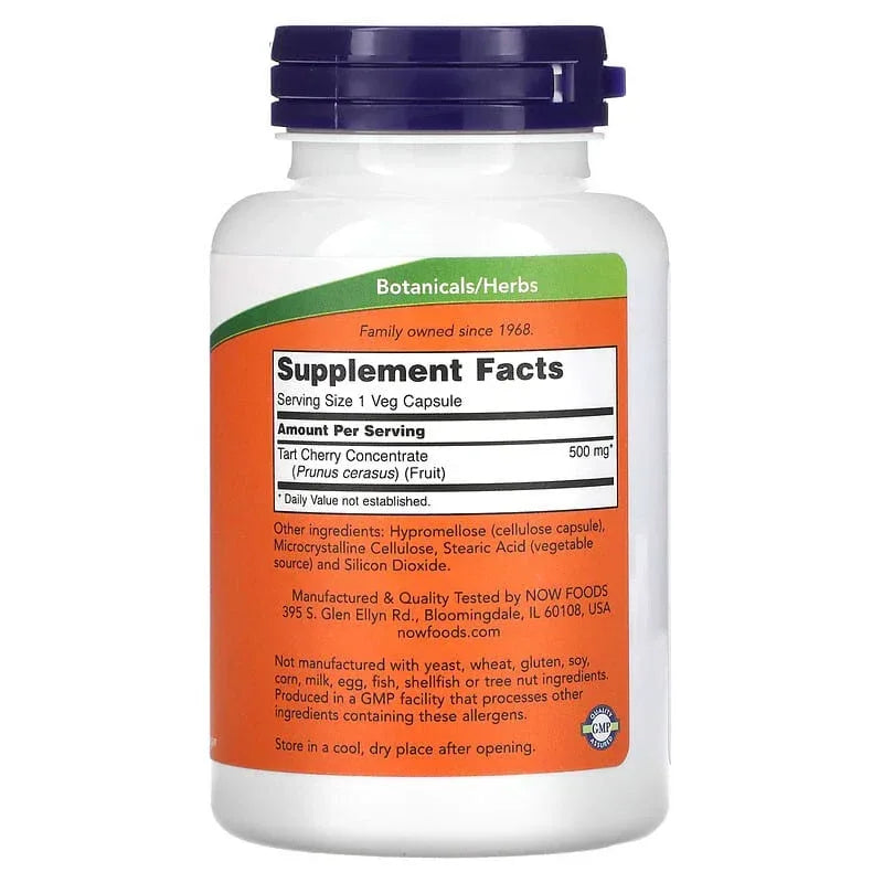 NOW Foods, Tart Cherry, 500 mg, 90 Veg Capsules