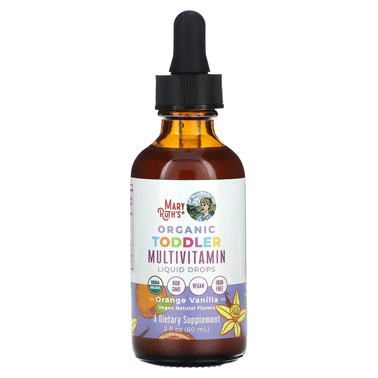 MaryRuth's, Organic Toddler, Multivitamin Liquid Drops, 1-3 Years, Orange Vanilla, 2 fl oz (60 ml) - USA MEGA SHOP