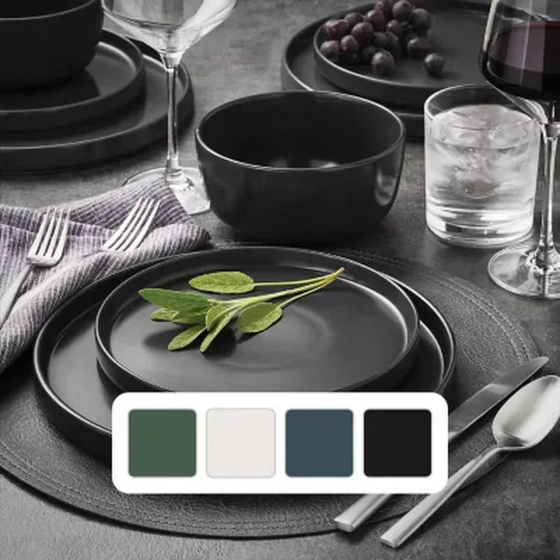 Member’s Mark 24-Piece Modern Stoneware Dinnerware Set, Assorted Colors