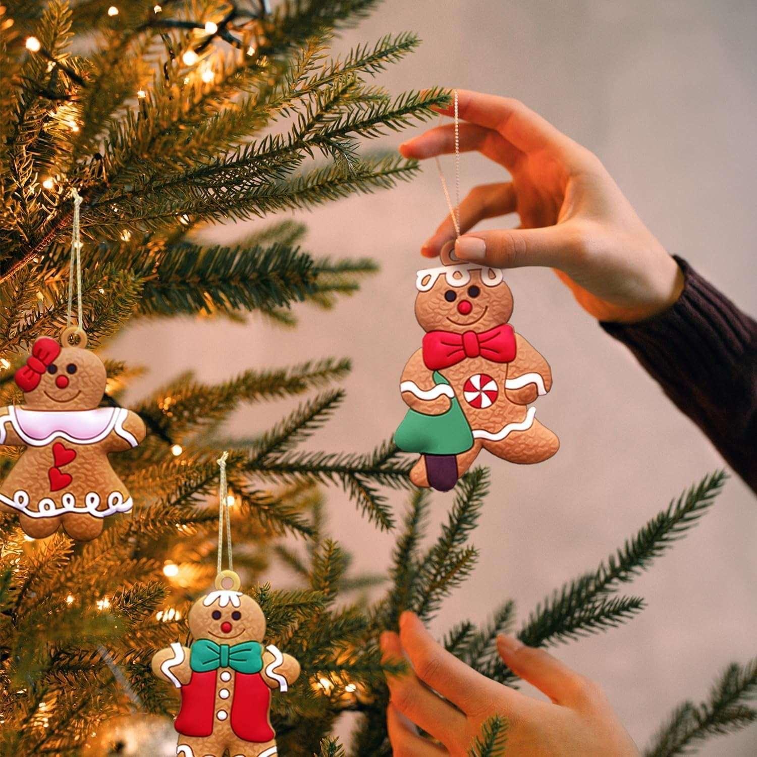 HAMCSTNF Gingerbread Man Ornaments for Christmas Tree, 12pcs, 3" - USA MEGA SHOP