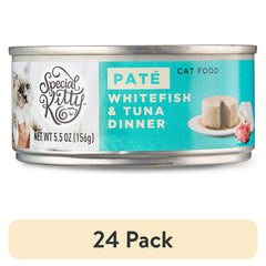 (24 pack) Special Kitty Whitefish & Tuna Dinner Pate Wet Cat Food, 5.5 oz Can