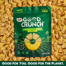 Original pineapple snack bites bag with pineapple piece image, shown on crunchy snack bits.