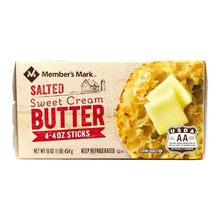 Salted sweet cream butter sticks box with visible butter stick and seal