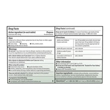 Cetirizine allergy tablets Drug Facts label with warnings and directions
