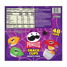 Pringles Snack Cups variety pack back, 48 cups with Original and Cheddar flavors