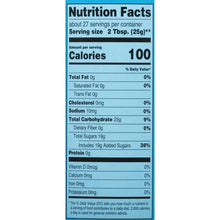 Nutrition Facts label for raspberry iced tea drink mix, calories 100 per serving