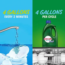 Green dish detergent liquid gel bottle with dishwasher rack view