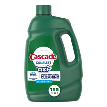 Green dish detergent liquid gel bottle, 125 fl oz size label