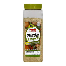 Badia Sazón Tropical seasoning bottle with green label