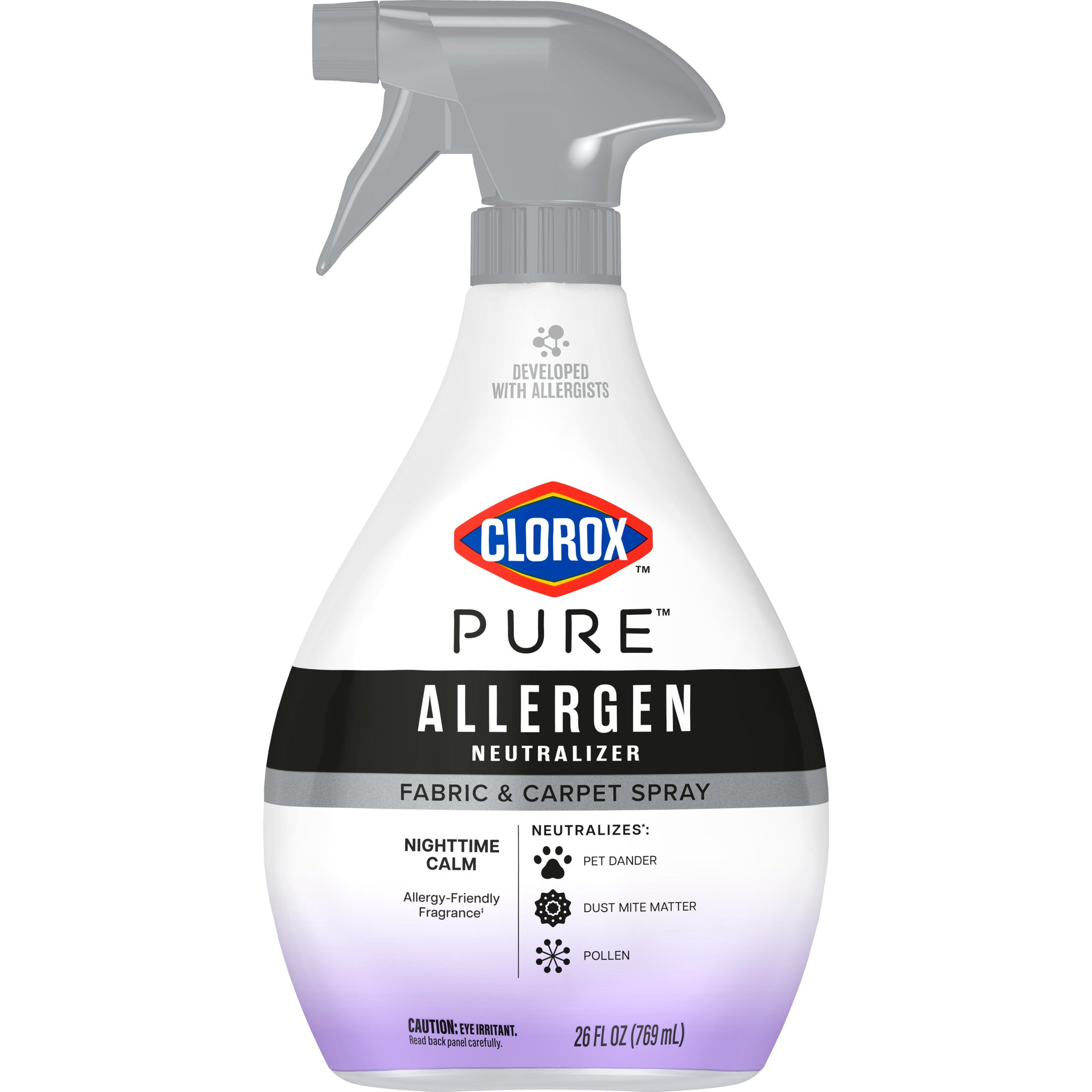 Clorox PURE Allergen Neutralizer Fabric and Carpet Spray, Nighttime Calm, 26 fl. oz. Spray Bottle