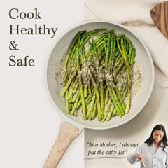 Carote 19 Pcs Nonstick Cookware Sets, Granite Pots and Pans Set Non Stick, White