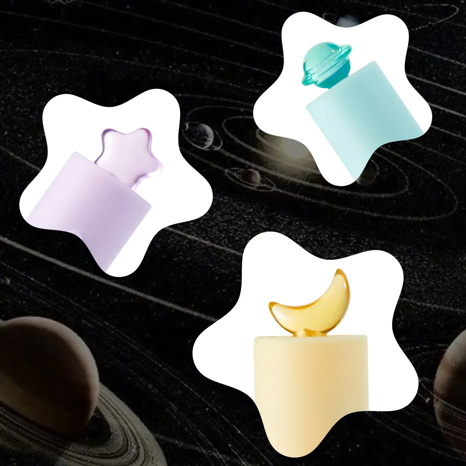 Kaco FIRST Gel Pens Cute Stationery Black Ink 3 Pieces, 0.5 mm Fine Point, Aesthetic Cute Star Pens for Journaling (Planet Series) - USA MEGA SHOP