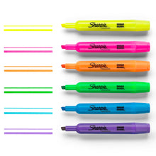 Set of chisel-tip tank-style highlighters in assorted bright colors