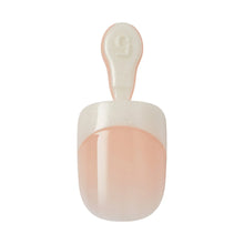 Single press-on nail with curved French tip in pale white