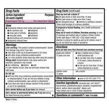 Drug Facts label for acetaminophen 500 mg caplets, uses and warnings