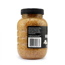 Minced garlic with water jar, Wellsley Farms, back label with barcode and directions.