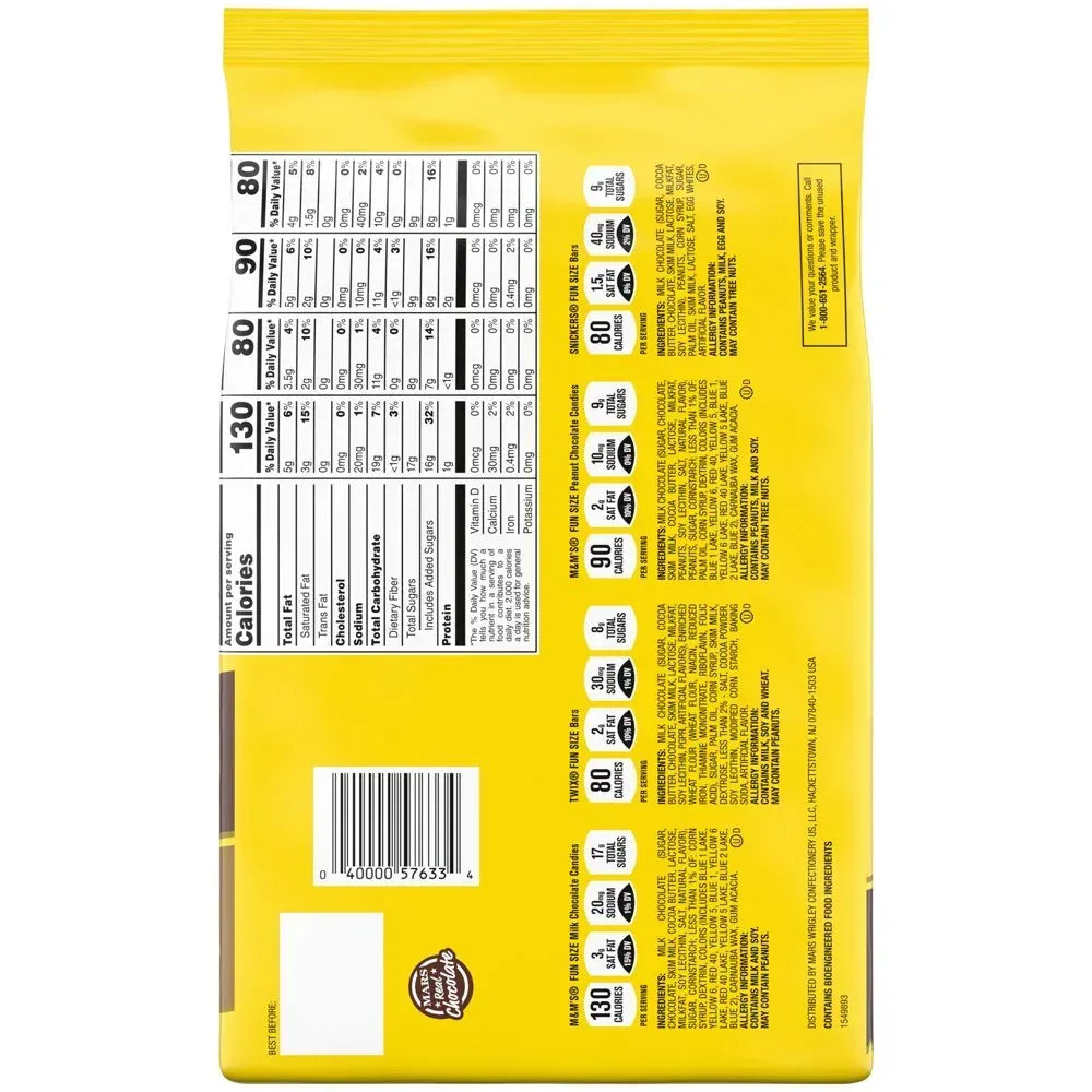 M&M'S, Snickers & Twix Fun Size Spring Break Milk Chocolate Candy - 30.98 Oz Bulk Bag