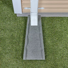 Gray rubber splash blocks, side view with textured base