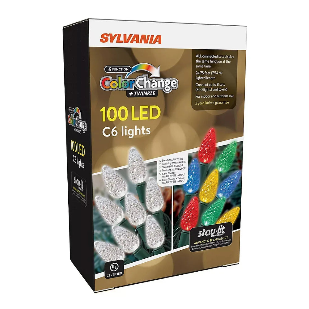 Sylvania Staylit LED 6-fun C6 Light Set 100 ct. - USA MEGA SHOP