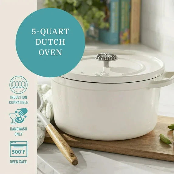 The Pioneer Woman 5-Quart Enameled Cast Iron Dutch Oven Pot with Lid