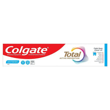 Colgate Total Whitening gel toothpaste box front with Active Prevention design