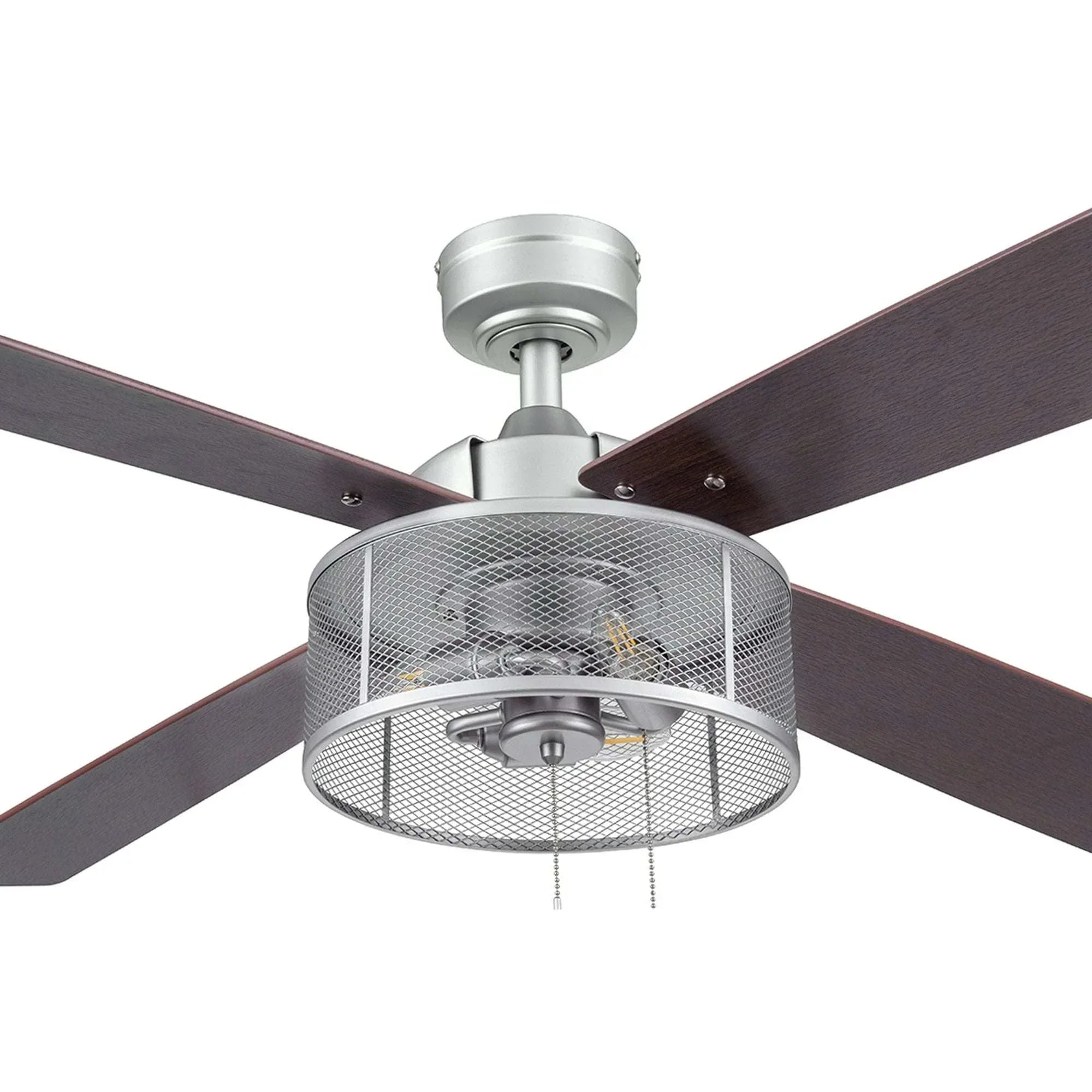 Better Homes & Gardens 52" Pewter Indoor Ceiling Fan with Light, 4 Blades, Pull Chains & Reverse Airflow