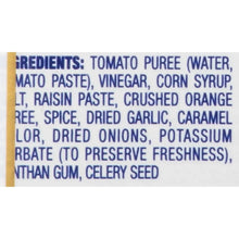 Ingredients panel for A.1 Original Sauce, lists tomato puree, vinegar, corn syrup