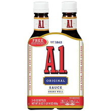 A.1 Original Sauce 2-pack bottles with white caps, front labels reading A1 Original Sauce