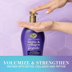 OGX Volume & Strength + Biotin & Collagen with Peptide Shampoo (40 Fl. Oz.)