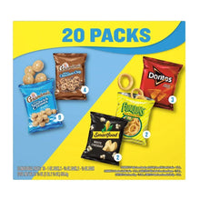 Snack chip variety multipack box front view with four labeled chip bags