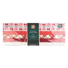 Pack of 150 Christmas tissue paper sheets with assorted red and green holiday patterns