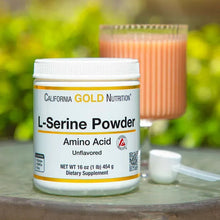 California Gold Nutrition L-Serine Powder tub, unflavored, 1 lb (454 g) front