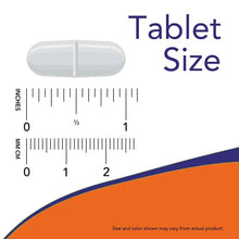 Glucosamine & Chondroitin tablet size graphic with inches and centimeters scale