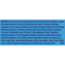 Nutrish dry dog food ingredients panel with long ingredient list text