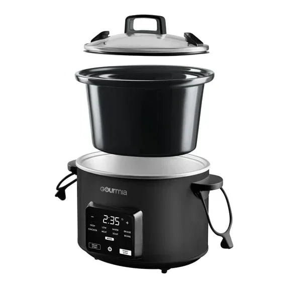 Gourmia Programmable Slow Cooker 4.5 Qt with Digital Controls and Auto Keep Warm, Black - USA MEGA SHOP