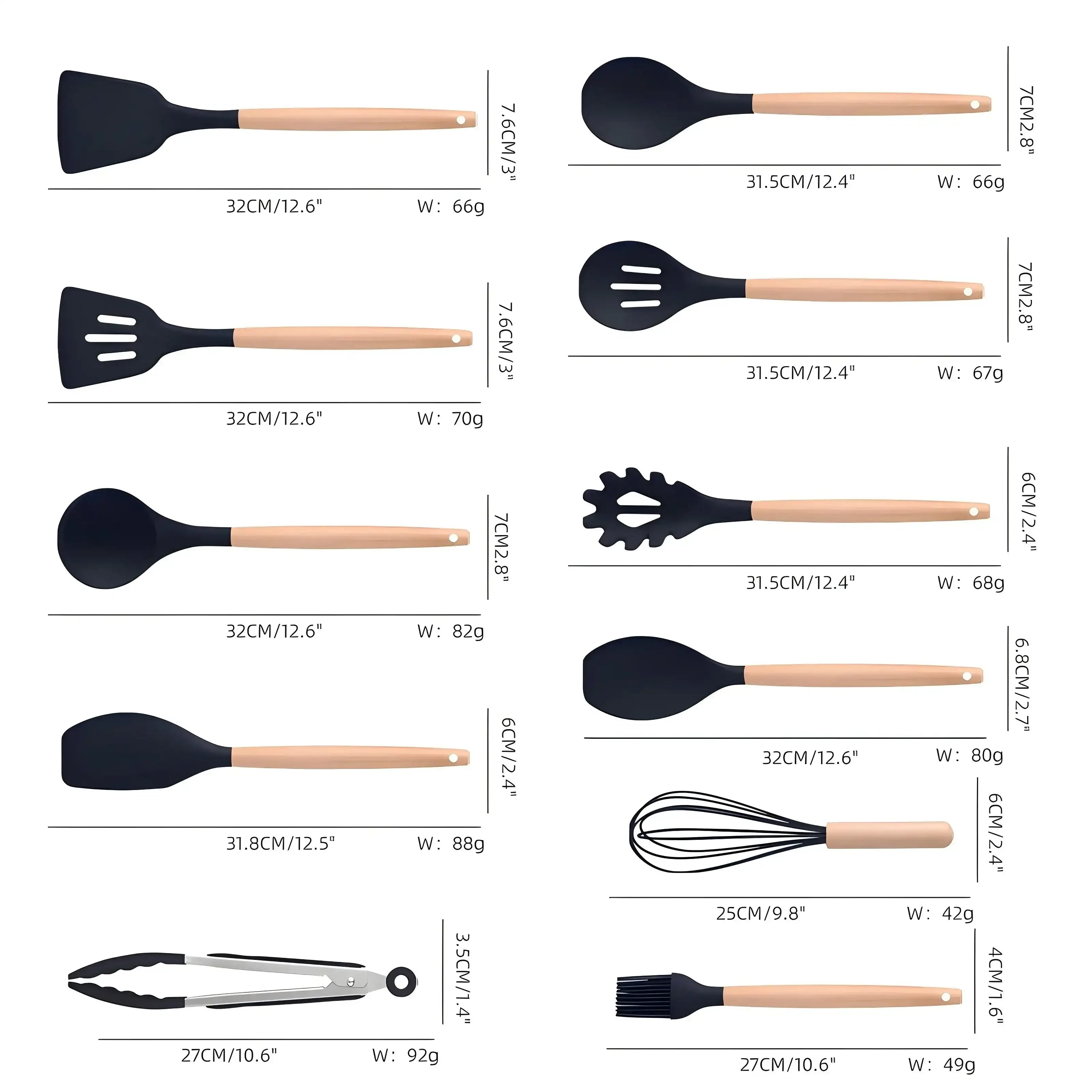 Kitchen Utensils Set- 19 Pcs Silicone Cooking Utensils Set for Nonstick Cookware-Silicone Spatulas Set, Kitchen Gadgets Tools, Pots and Pans Accessories-(Black 19 PCS Set) - USA MEGA SHOP