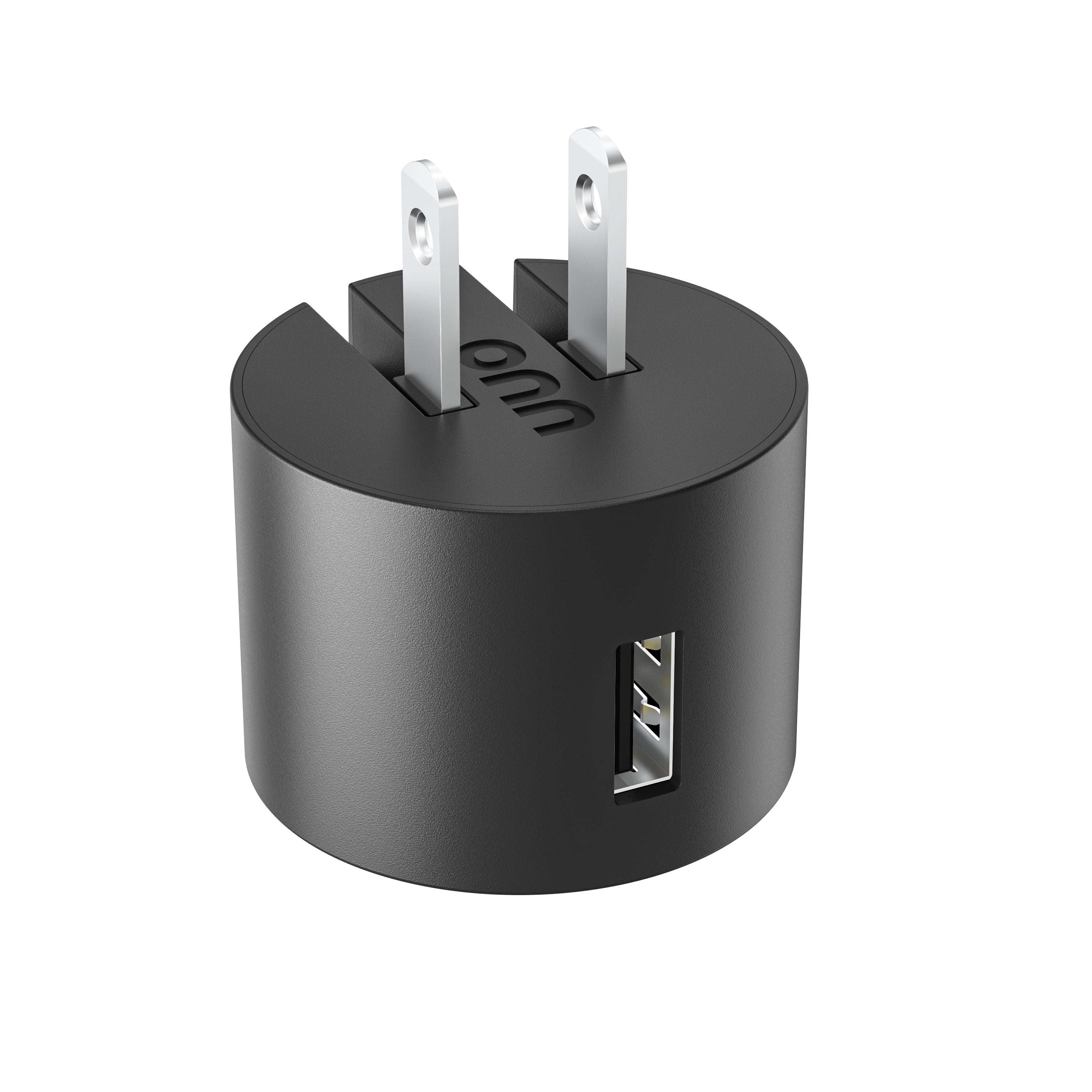 onn 12W Single USB-A Port Wall Charger, Foldable Plug, Black - Compatible with iPhone, Samsung Galaxy, Note, Pixel Devices iPad Pro, & More