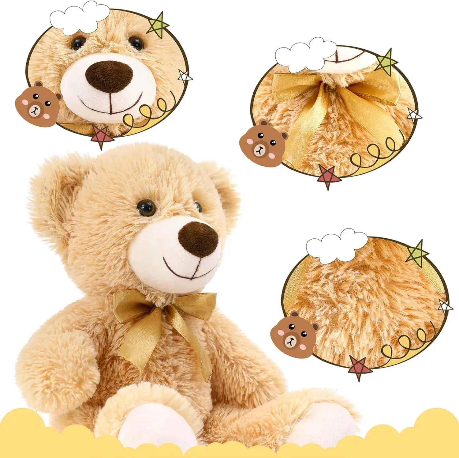 MorisMos 5 Packs Teddy Bears 14'' Bulk Stuffed Animals Plush Bear
